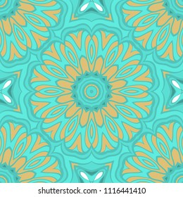 Seamless texture of floral ornament. Vector illustration. For the interior design, printing, web and textile, fashion print