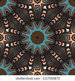 Seamless texture of floral ornament. Vector illustration. For the interior design, printing, web and textile.