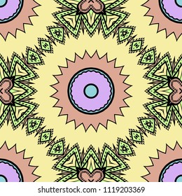 Seamless texture of floral ornament. Vector illustration. For the interior design, printing, web and textile, fashion print