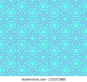 Seamless texture of floral ornament. Vector illustration. For the interior design, printing, web and textile. Blue color