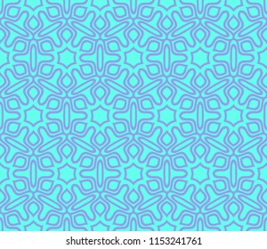 Seamless texture of floral ornament. Vector illustration. For the interior design, printing, web and textile. Blue color