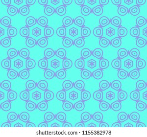 Seamless texture of floral ornament. Vector illustration. For the interior design, printing, web and textile. Blue color