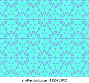 Seamless texture of floral ornament. Vector illustration. For the interior design, printing, web and textile. Blue color