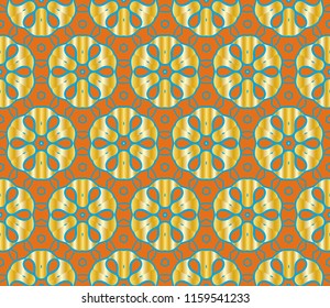 Seamless texture of floral ornament. Vector illustration. For the interior design, printing, web and textile.