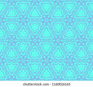 Seamless texture of floral ornament. Vector illustration. For the interior design, printing, web and textile. Blue color