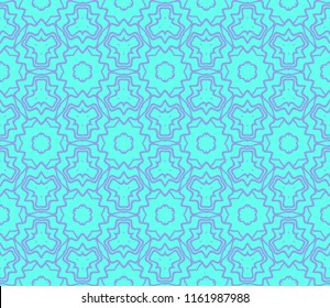 Seamless texture of floral ornament. Vector illustration. For the interior design, printing, web and textile. Blue color