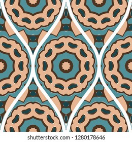 Seamless Texture Of Floral Ornament. Vector Illustration. For The Interior Design, Printing, Web And Textile
