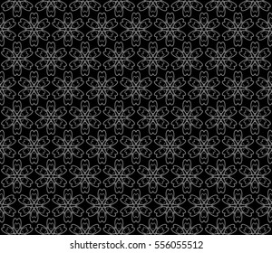 Seamless texture of floral ornament. Vector illustration. For the interior design, printing, web and textile