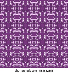 Seamless texture of floral ornament. Vector illustration. For interior design, printing, web and textile. purple, white color