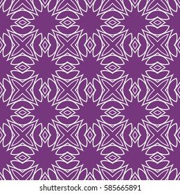 Seamless texture of floral ornament. Vector illustration. For interior design, printing, web and textile. purple, white color