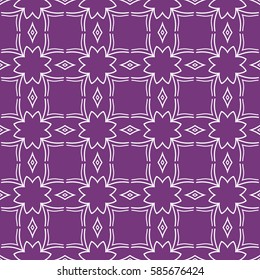 Seamless texture of floral ornament. Vector illustration. For interior design, printing, web and textile. purple, white color