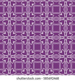 Seamless texture of floral ornament. Vector illustration. For interior design, printing, web and textile. purple, white color