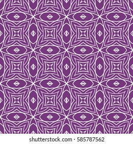 Seamless texture of floral ornament. Vector illustration. For interior design, printing, web and textile. purple, white color