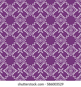 Seamless texture of floral ornament. Vector illustration. For interior design, printing, web and textile. purple, white color