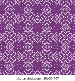 Seamless texture of floral ornament. Vector illustration. For interior design, printing, web and textile. purple, white color