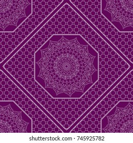 Seamless texture of floral ornament. Vector illustration. For the interior design, printing, web and textile