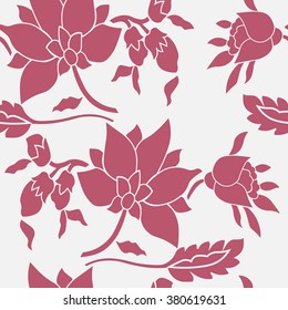Seamless texture with a floral pattern on a white background. Vector illustration EPS 10.