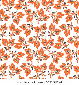 Seamless texture with a floral pattern on a white background. Vector illustration. EPS 10.