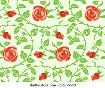 Seamless texture, flower of roses. Vector the background. 