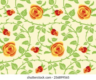 Seamless texture, flower of roses. Vector the background. 
