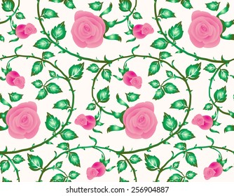 Seamless texture, flower of roses. Vector the background.