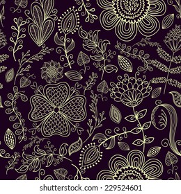 Seamless texture with flowers and birds. Can be used for wallpaper, pattern fills, web page background, surface textures.