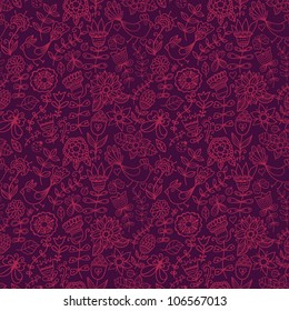 Seamless texture with flowers and birds. Endless floral pattern.Seamless pattern can be used for wallpaper, pattern fills, web page background,surface textures. Gorgeous seamless floral background