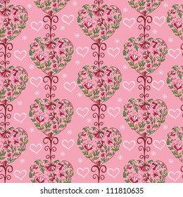 Seamless texture with flowers and butterflies. Endless floral pattern.