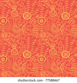Seamless texture with flowers and butterflies. Endless floral pattern.