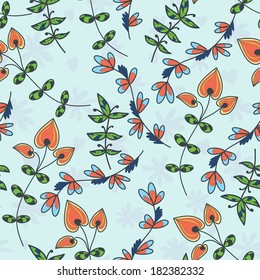 Seamless texture with flowers. Endless floral pattern. Can be used for wallpaper, pattern, backdrop, surface textures. Full color seamless floral background