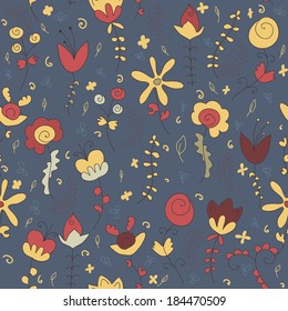 Seamless texture with flowers. Endless floral pattern. Can be used for wallpaper, pattern, backdrop, surface textures. Full color seamless floral background