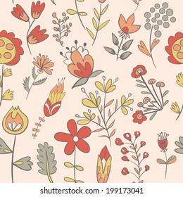 Seamless texture with flowers. Endless floral pattern. Can be used for wallpaper, pattern, backdrop, surface textures. Full color seamless floral background
