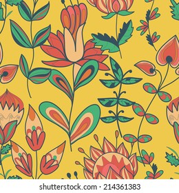 Seamless texture with flowers. Endless floral pattern. Can be used for wallpaper, pattern, backdrop, surface textures. Full color seamless floral background