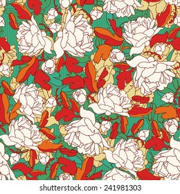 Seamless texture with flowers. Endless floral pattern.
