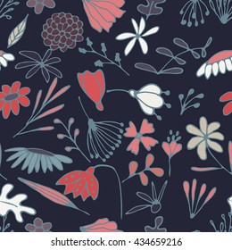 Seamless texture with flowers. Endless floral pattern. Can be used for wallpaper, web page background, surface textures.