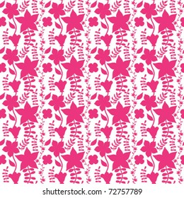 Seamless texture with flowers. Endless floral pattern in pink.