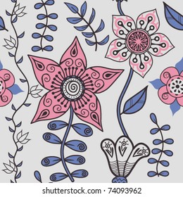 Seamless texture with flowers. Endless floral pattern.