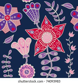 Seamless texture with flowers. Endless floral pattern.