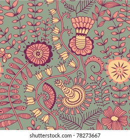 Seamless texture with flowers. Endless floral pattern.