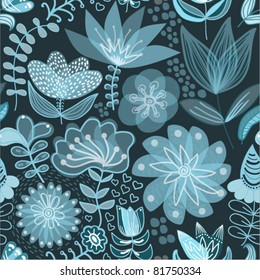 Seamless texture with flowers. Endless floral pattern