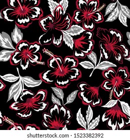 Textura sin inconvenientes con flores y hojas 