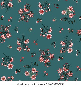Seamless texture with flowers and leaves