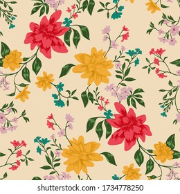 Textura sin foco con flores y hojas 
