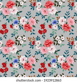 Textura sin foco con flores y hojas
