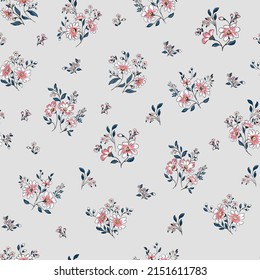 Seamless texture with flowers and leaves  