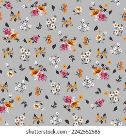 seamless texture with flowers and leaves 