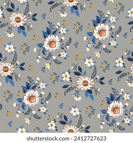 seamless texture with flowers and leaves 
