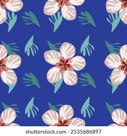 Seamless texture with flowers and leaves