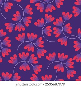 Seamless texture with flowers and leaves