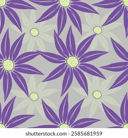 Seamless texture with flowers and leaves